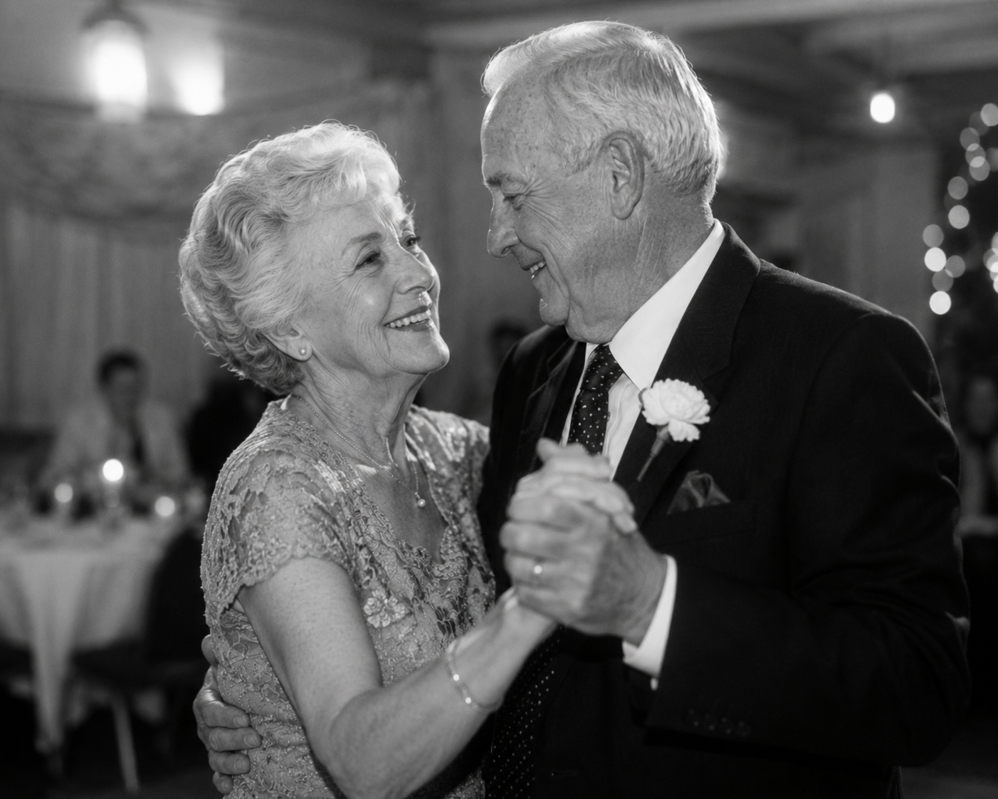 Margaret and her husband dancing together